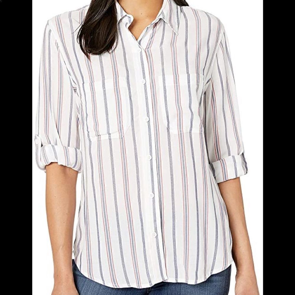 LIVERPOOL JEANS Boyfriend Roll Sleeve Blouse- S